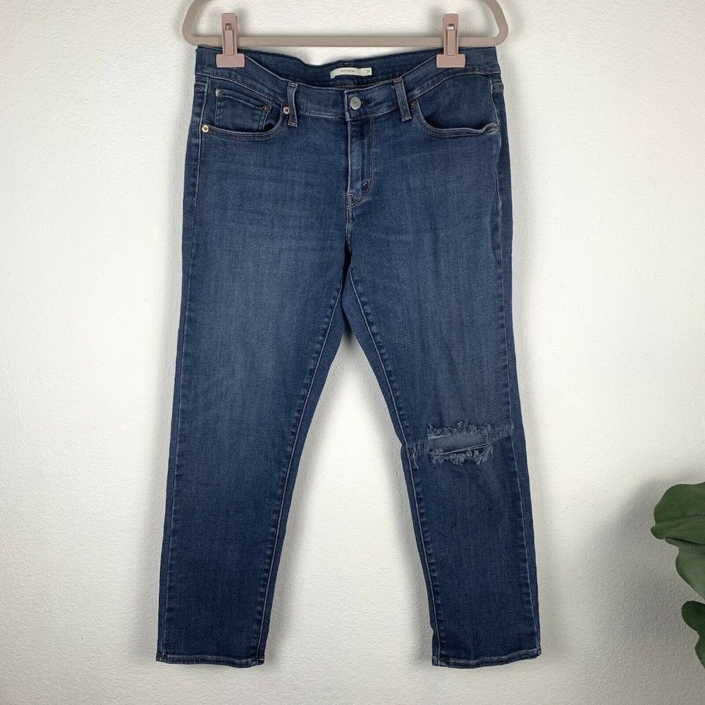 Levi's Women's 31 Boyfriend Fit Stretch Denim Jeans Holes Distressed